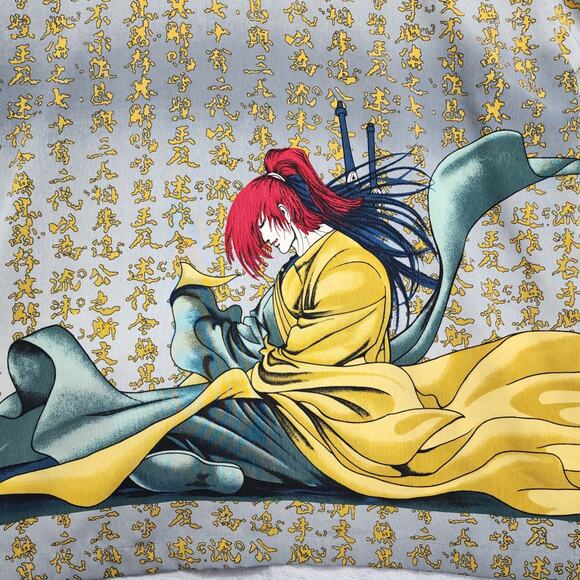 Vintage J/E/T Strtwr Shirt Mens XXL Japanese Anime Samurai Fighter Button Down - Picture 5 of 12